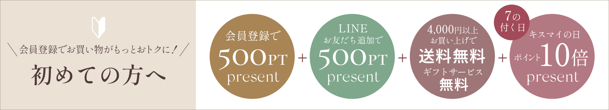 会員登録でお買い物がもっとお得に！新規会員登録特典