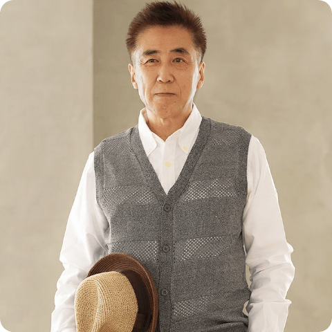 透かし編み ニット ベスト 