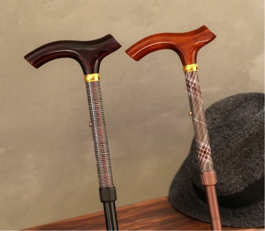 伸縮式杖ステッキ 男性用 ブリティッシュストライプ SGマーク取得商品 B.B. STICK