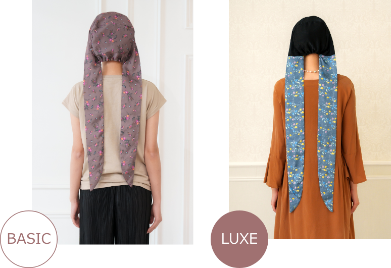 医療用帽子(ケア帽子) -Audrey LUXE- スカーフタイプ/みすゞうたｘ KISS MY LIFE コラボ 淡雪