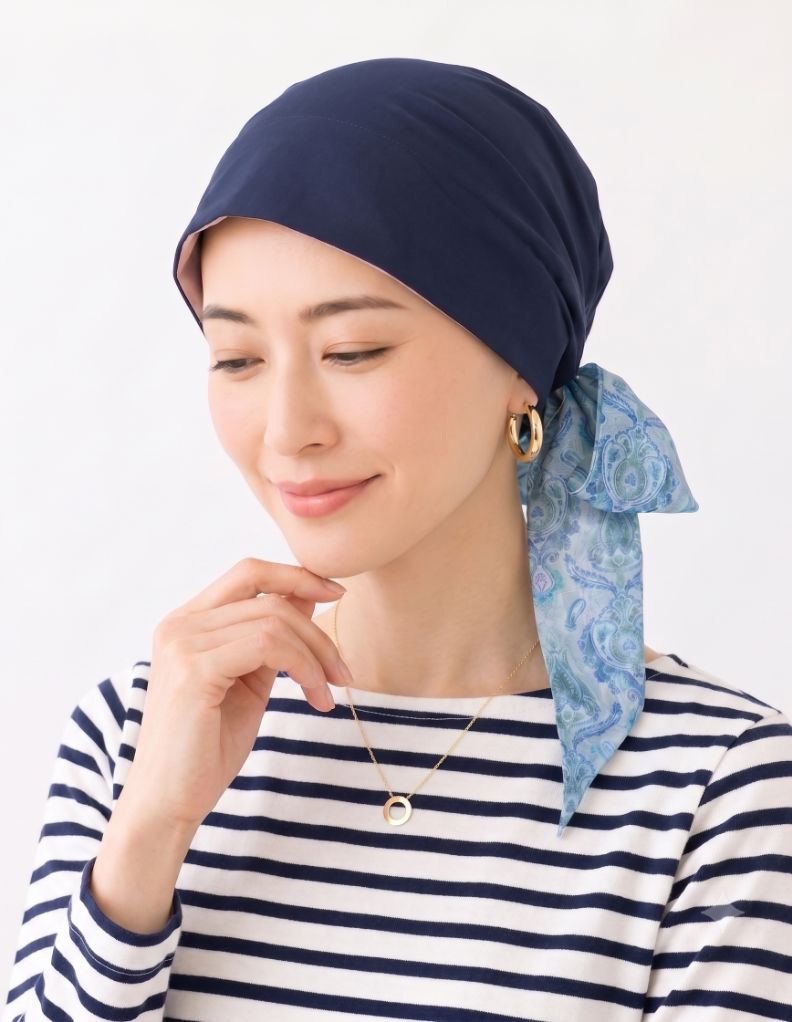 医療用帽子(ケア帽子) -Audrey LUXE- 10周年記念モデル Bloom Paisley