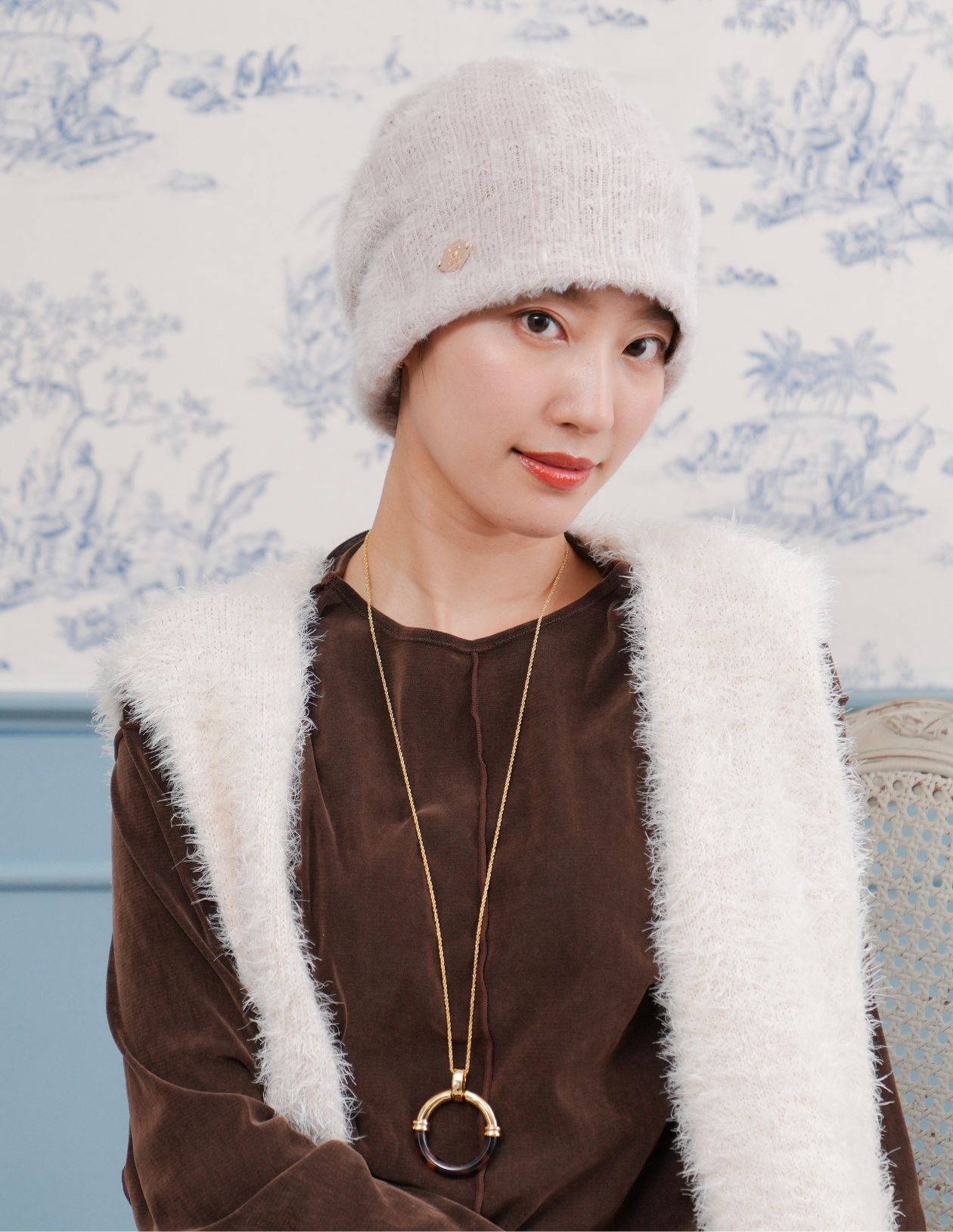 医療用帽子(ケア帽子) -Jean- モヘアニット