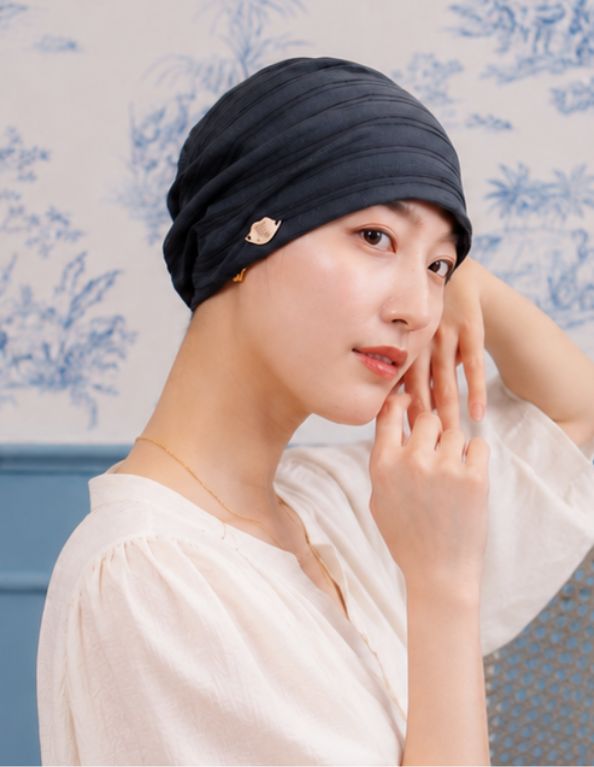 医療用帽子(ケア帽子) -Jean- アンティーク　ストライプ