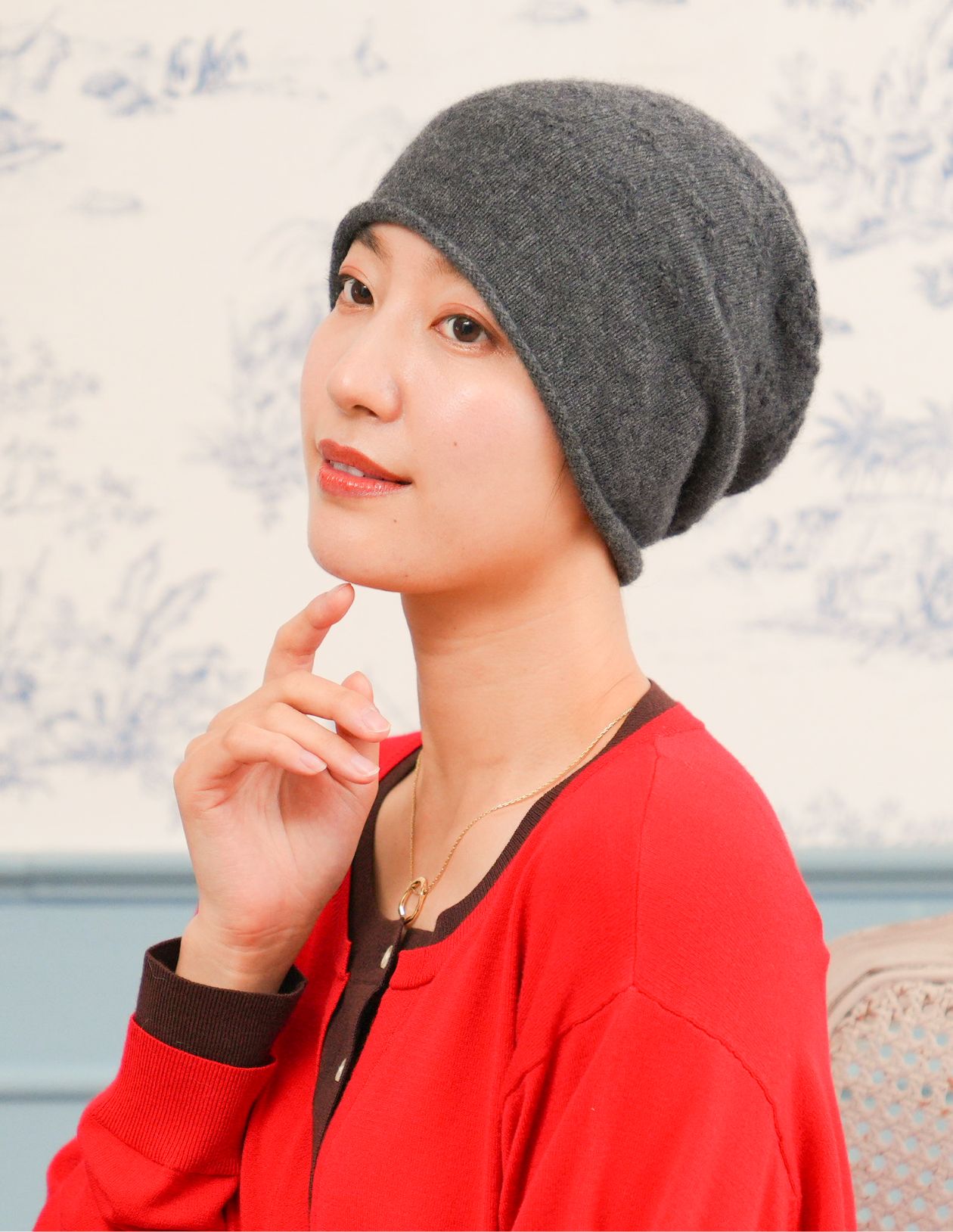 医療用帽子(ケア帽子) -Jean- アンティーク　ストライプ