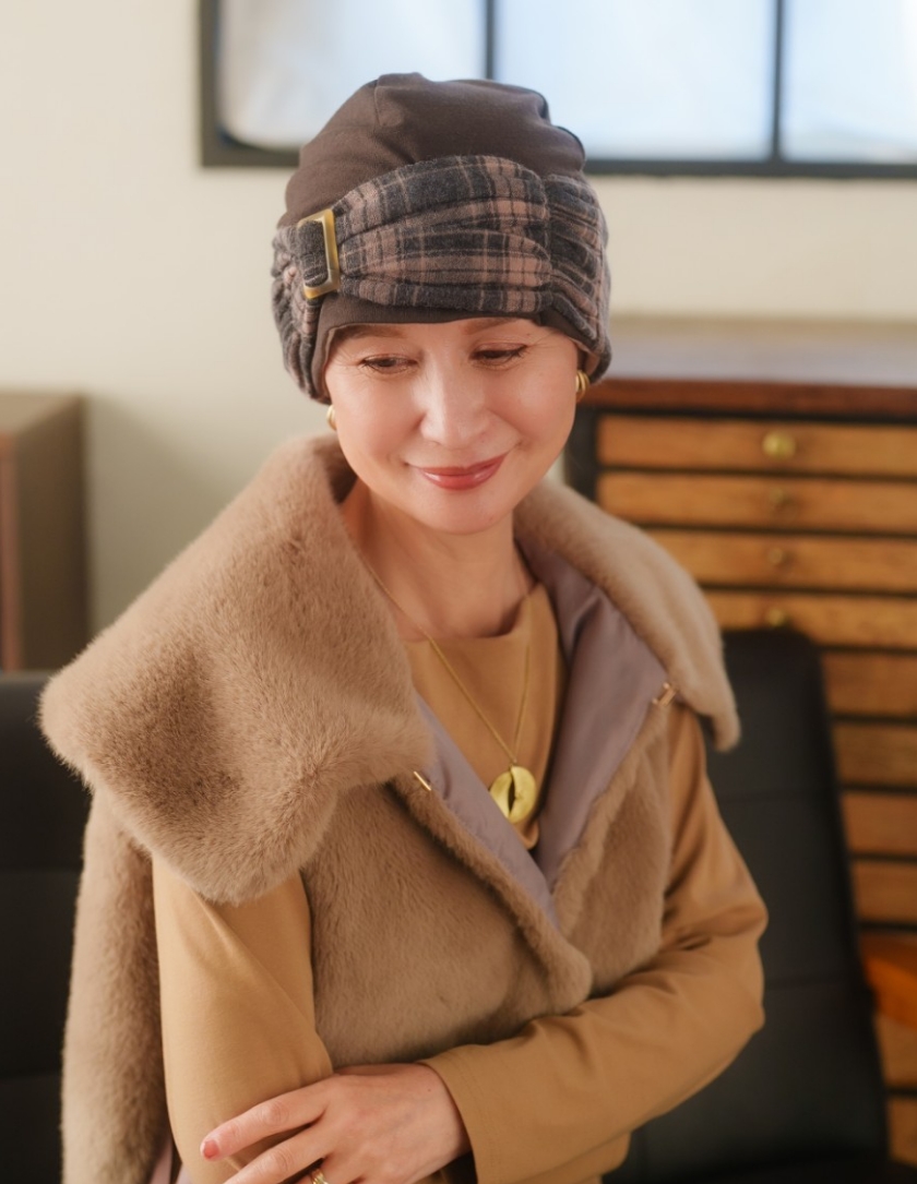 医療用帽子(ケア帽子) -Jean- アンティーク　ストライプ