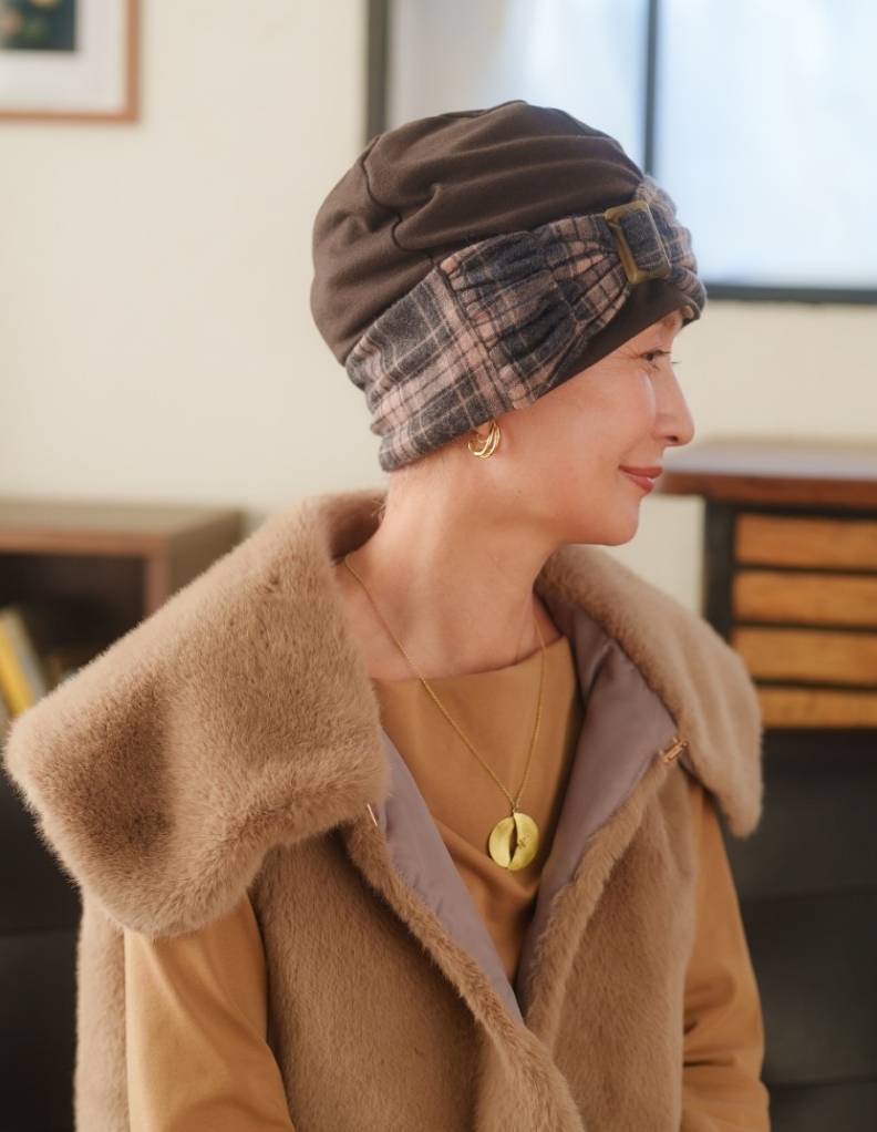 医療用帽子(ケア帽子) -Jean- アンティーク　ストライプ