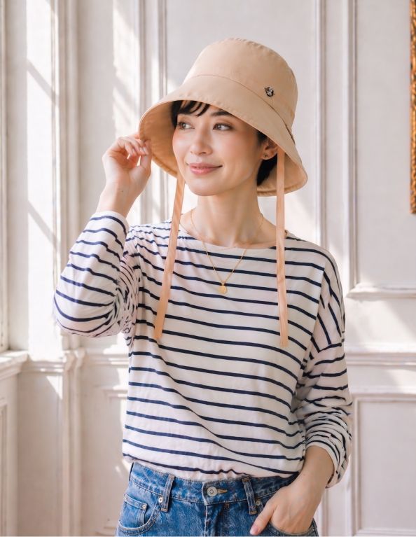 医療用帽子(ケア帽子) ーBrigitteーつば付きタイプ/フリルバケット　クールマックス仕様LOOK BOOK