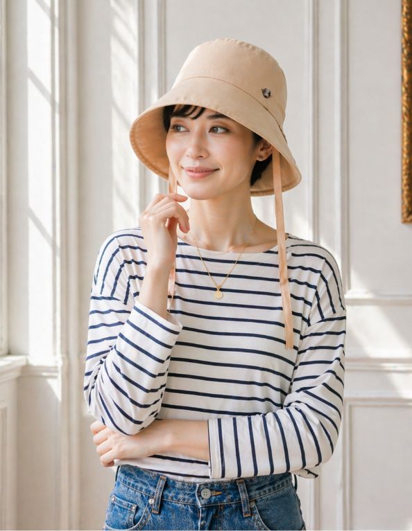 医療用帽子(ケア帽子) ーBrigitteーつば付きタイプ/フリルバケット　クールマックス仕様LOOK BOOK