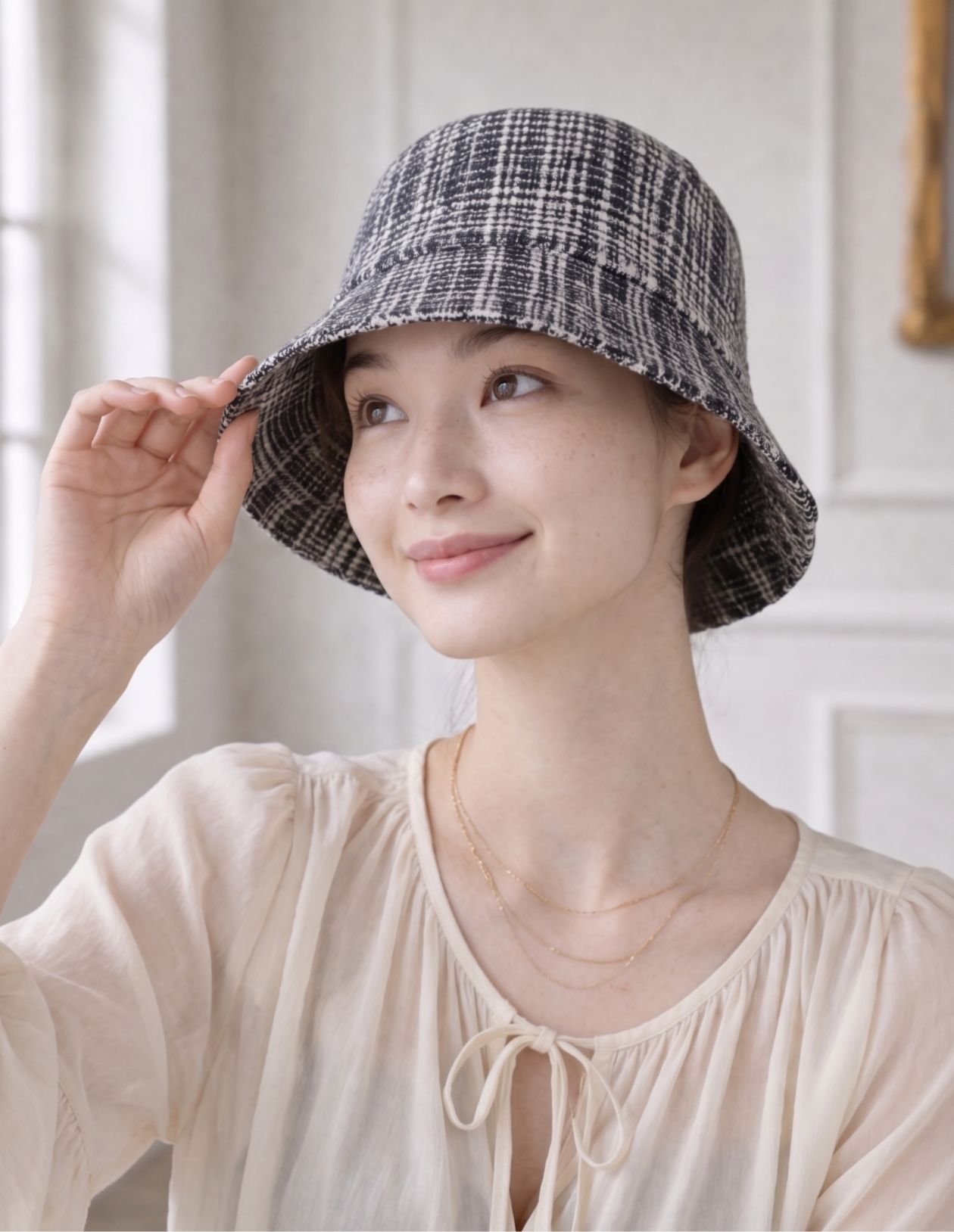 医療用帽子(ケア帽子) ーBrigitteーつば付きタイプ/ソフトツイードリボン/クールマックス仕様LOOK BOOK