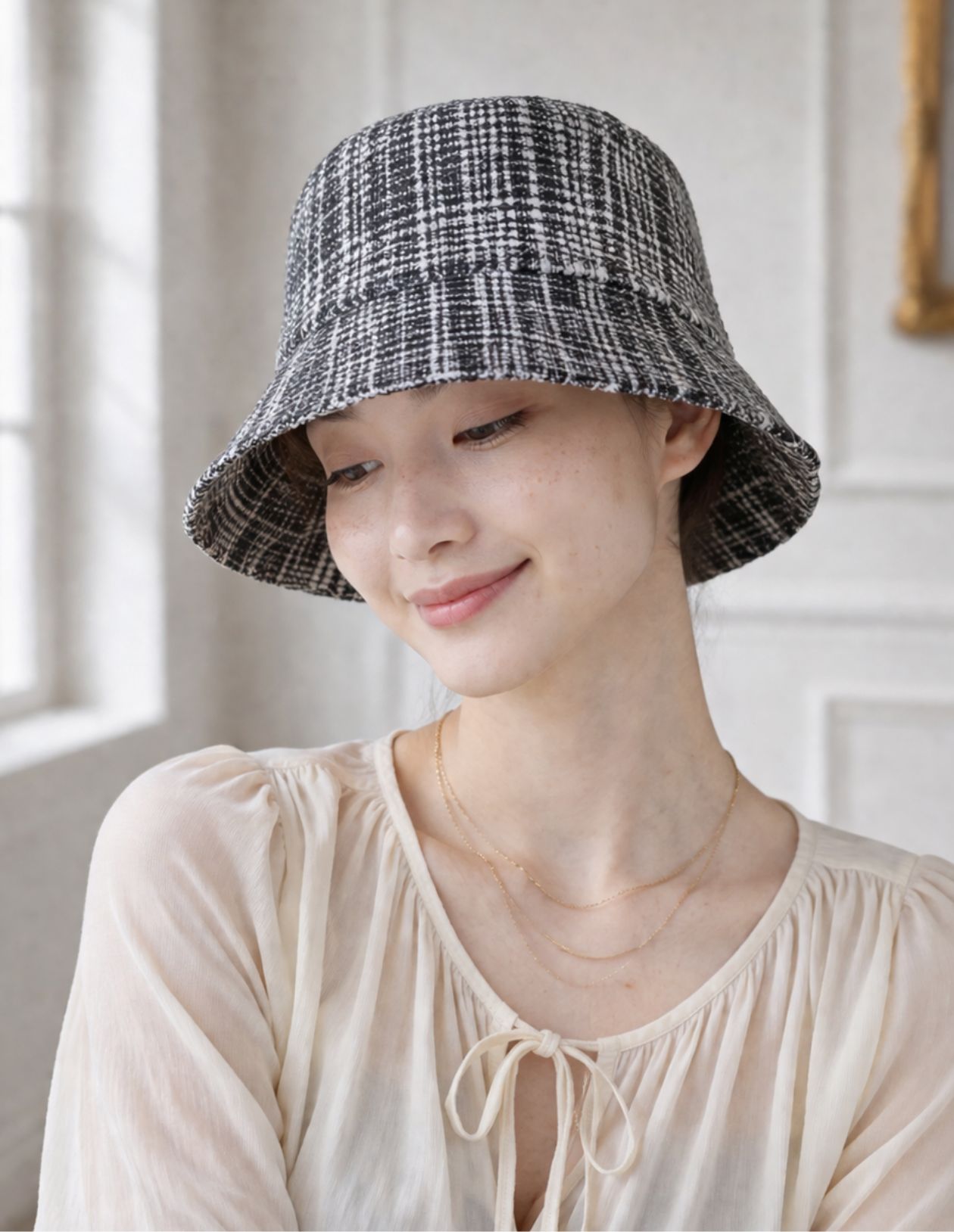 医療用帽子(ケア帽子) ーBrigitteーつば付きタイプ/ソフトツイードリボン/クールマックス仕様LOOK BOOK