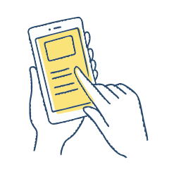 お見舞いギフト、カタログギフト：スマートフォンで商品を選び、メッセージを入力している様子。