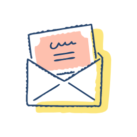 お見舞いギフト、カタログギフト：郵送で届いた封筒入りのギフトカード。