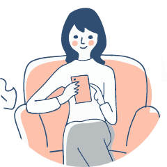 お見舞いギフト、カタログギフト：受け取った方がスマホで好きな商品を選んでいる様子。