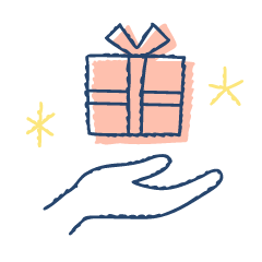 お見舞いギフト、カタログギフト：選んだ商品が手元に届いた様子。