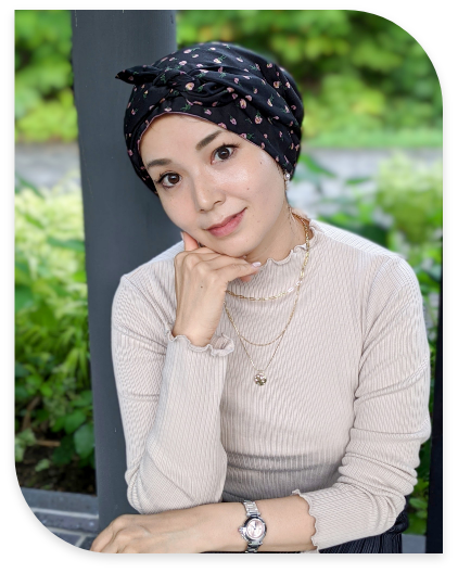 医療用帽子(ケア帽子) すっぽり被れる小顔帽子２way