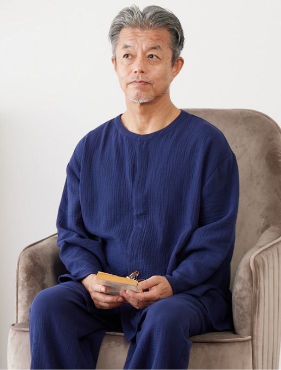 Wガーゼ 夫婦ペア 前開きパジャマ