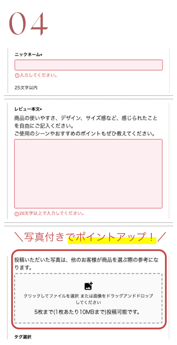 レビュー入力フォーム