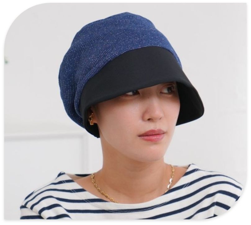 医療用帽子(ケア帽子) -Jean- つば付きタイプ/Luxe lame