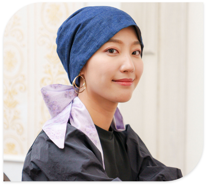 医療用帽子(ケア帽子) -Audrey LUXE- スカーフタイプ/みすゞうたｘ KISS MY LIFE コラボ 花火