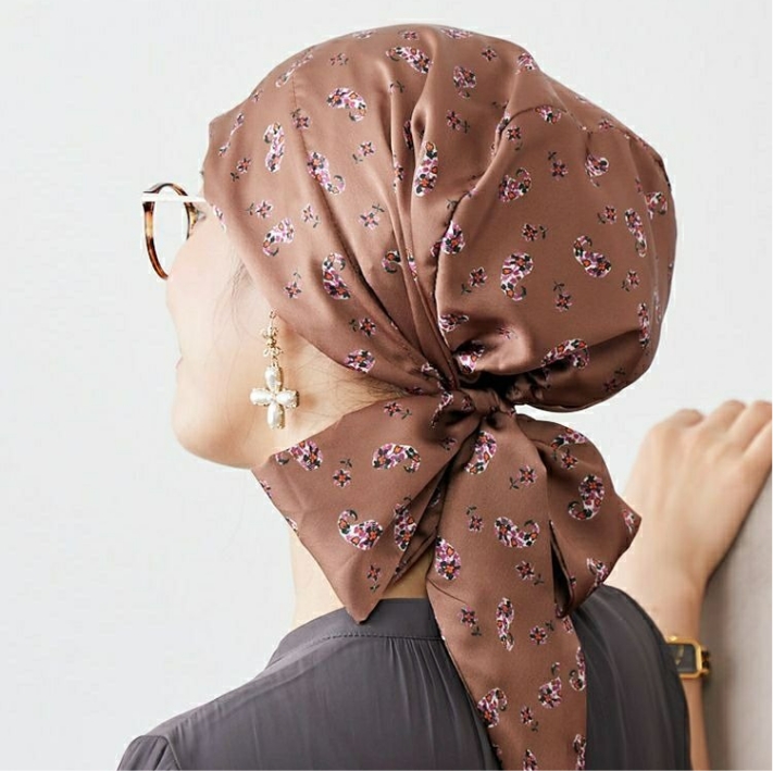 医療用帽子(ケア帽子) -Audrey- スカーフタイプ/Petit Paisley