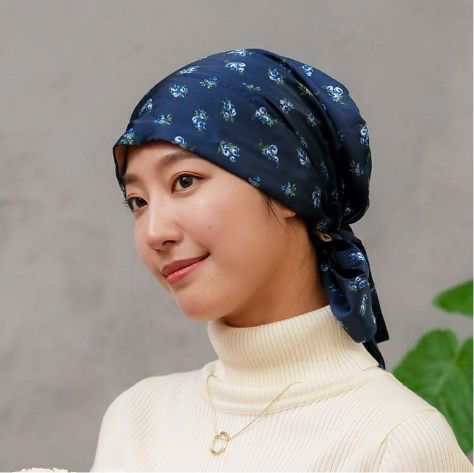 医療用帽子(ケア帽子) -Audrey- スカーフタイプ/Small Flower