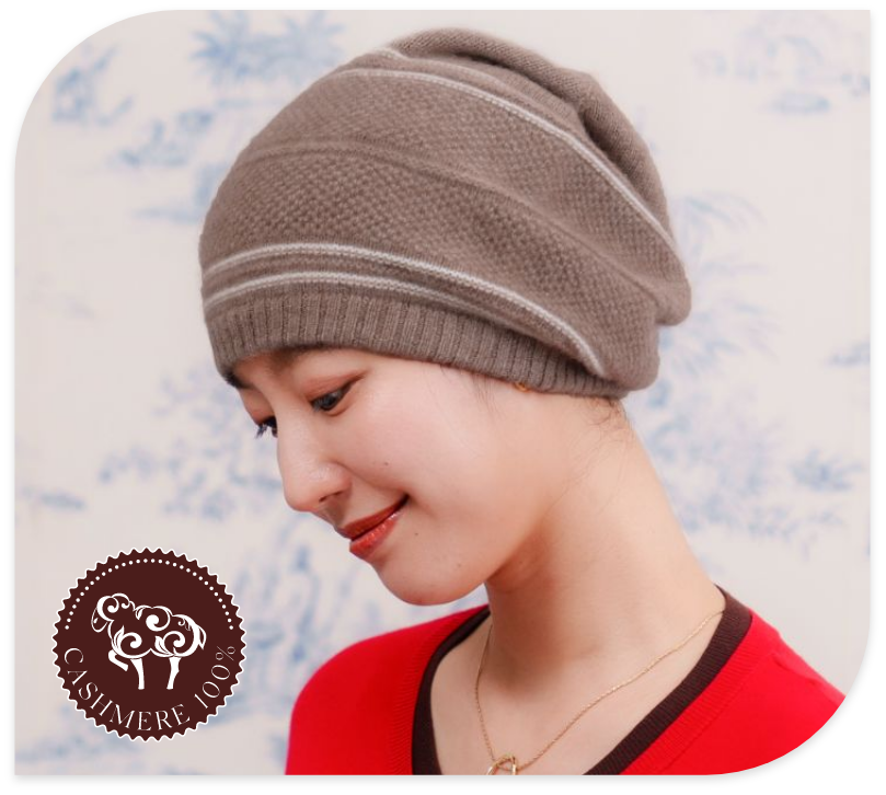 医療用帽子(ケア帽子) -Jean- カシミア フレンチストライプ